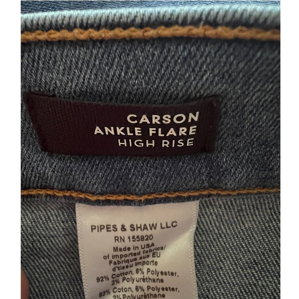 Veronica Beard Carson Ankle Flare High Rise Jeans Medium Wash Blue Size 27 - Picture 7 of 9